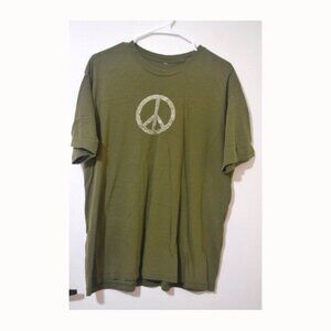 Men's Green Peace Woodstock T-Shirt Size L